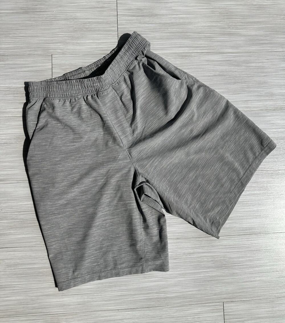 lululemon Men’s Heathered Gray Lined Shorts S 9" Inseam Drawstring Pockets